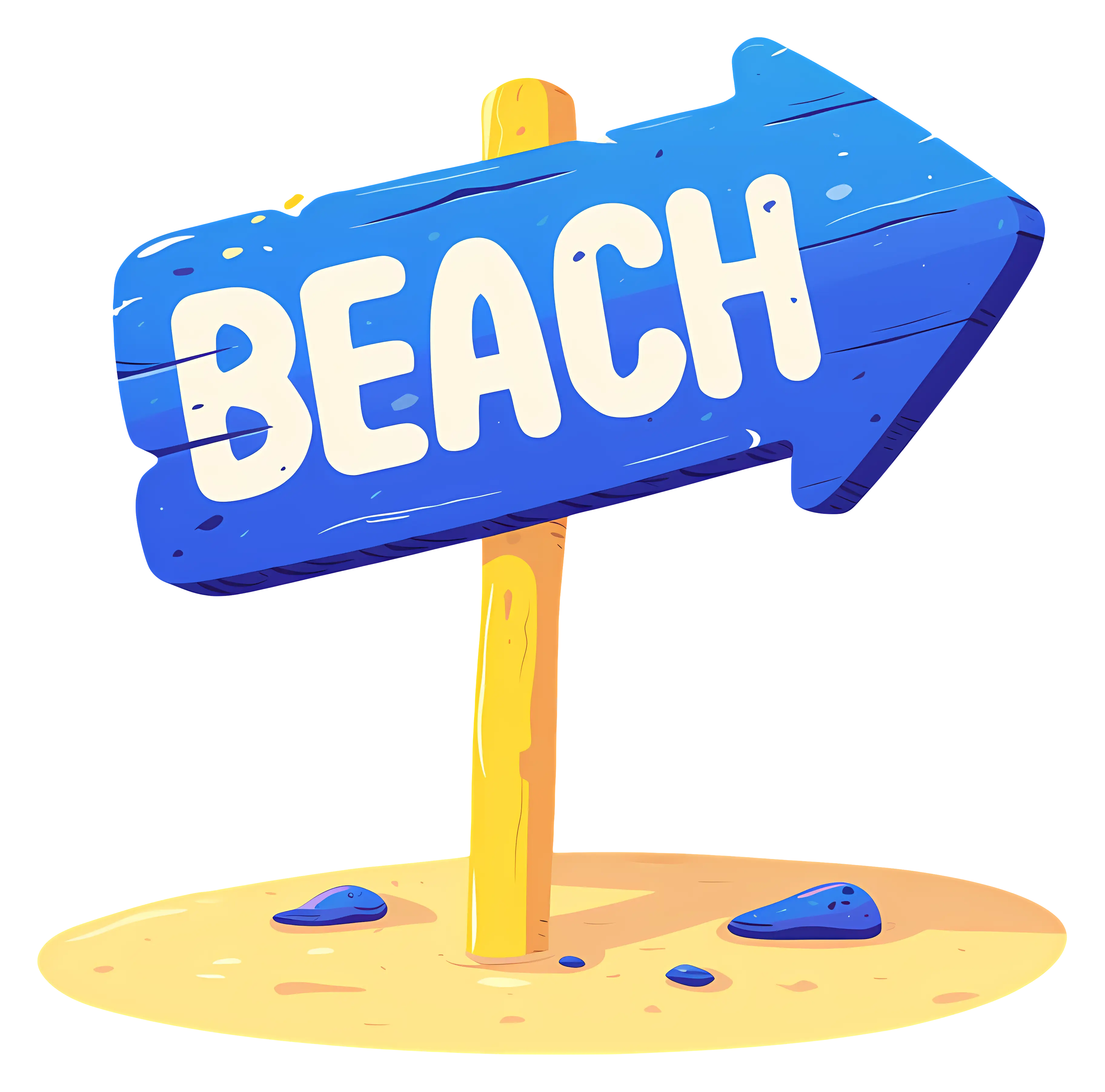 Blue Beach Direction Sign