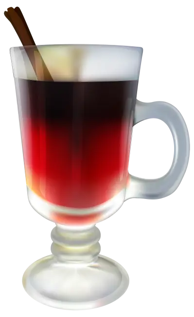 Glass of Mulled Hot Wine with Cinnamon Stick