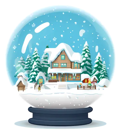 Miniature House in a Snow Globe for Christmas Decoration