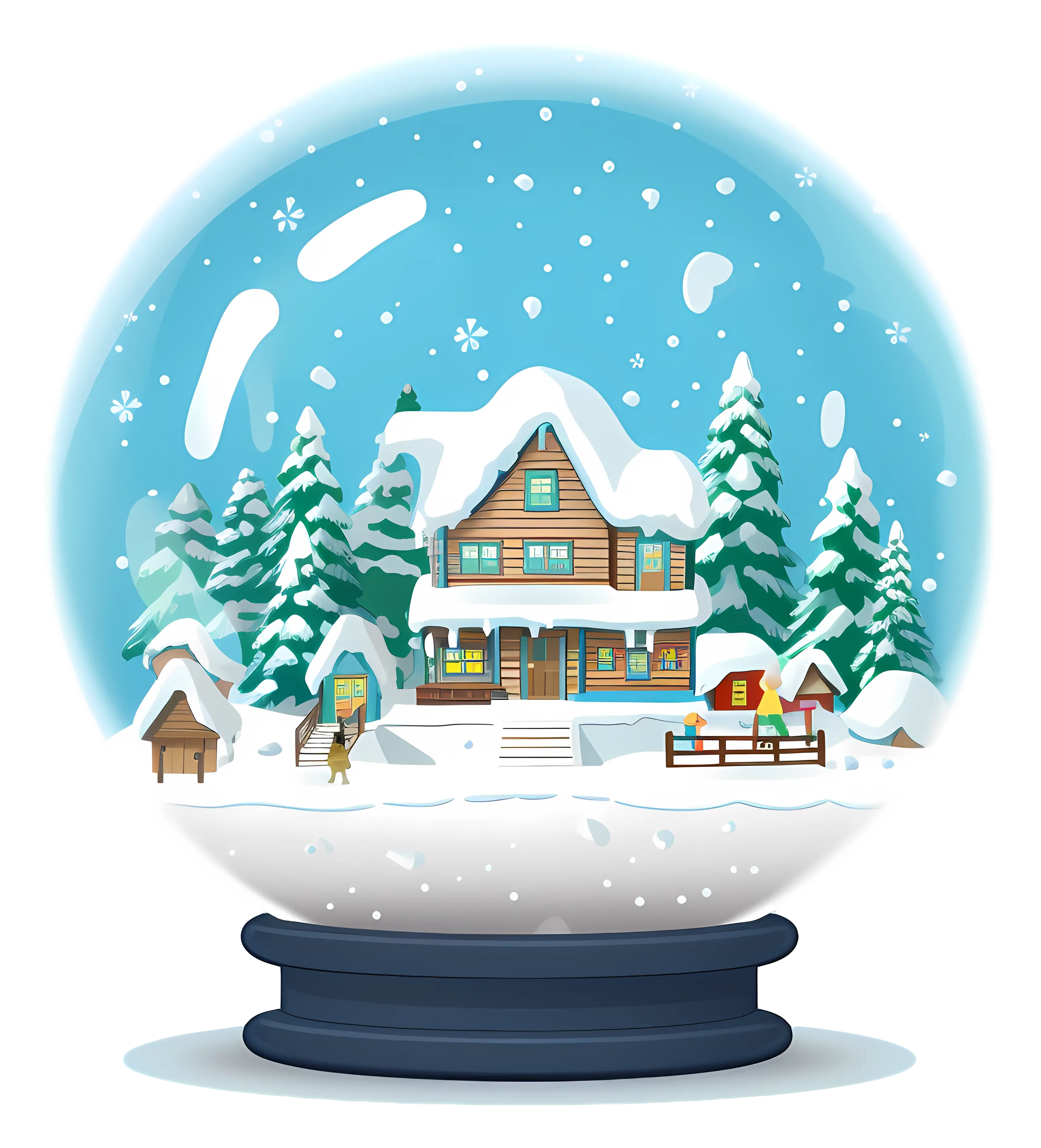 Miniature House in a Snow Globe for Christmas Decoration