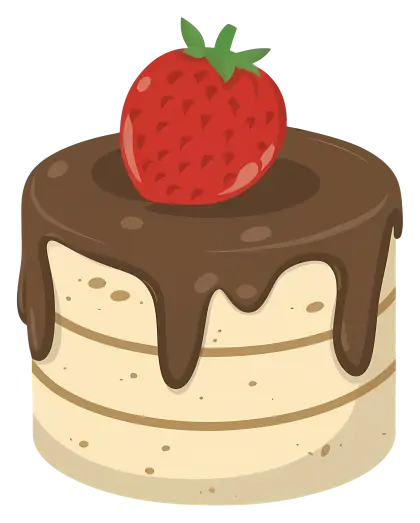 Delicious Cake with Strawberry Topping