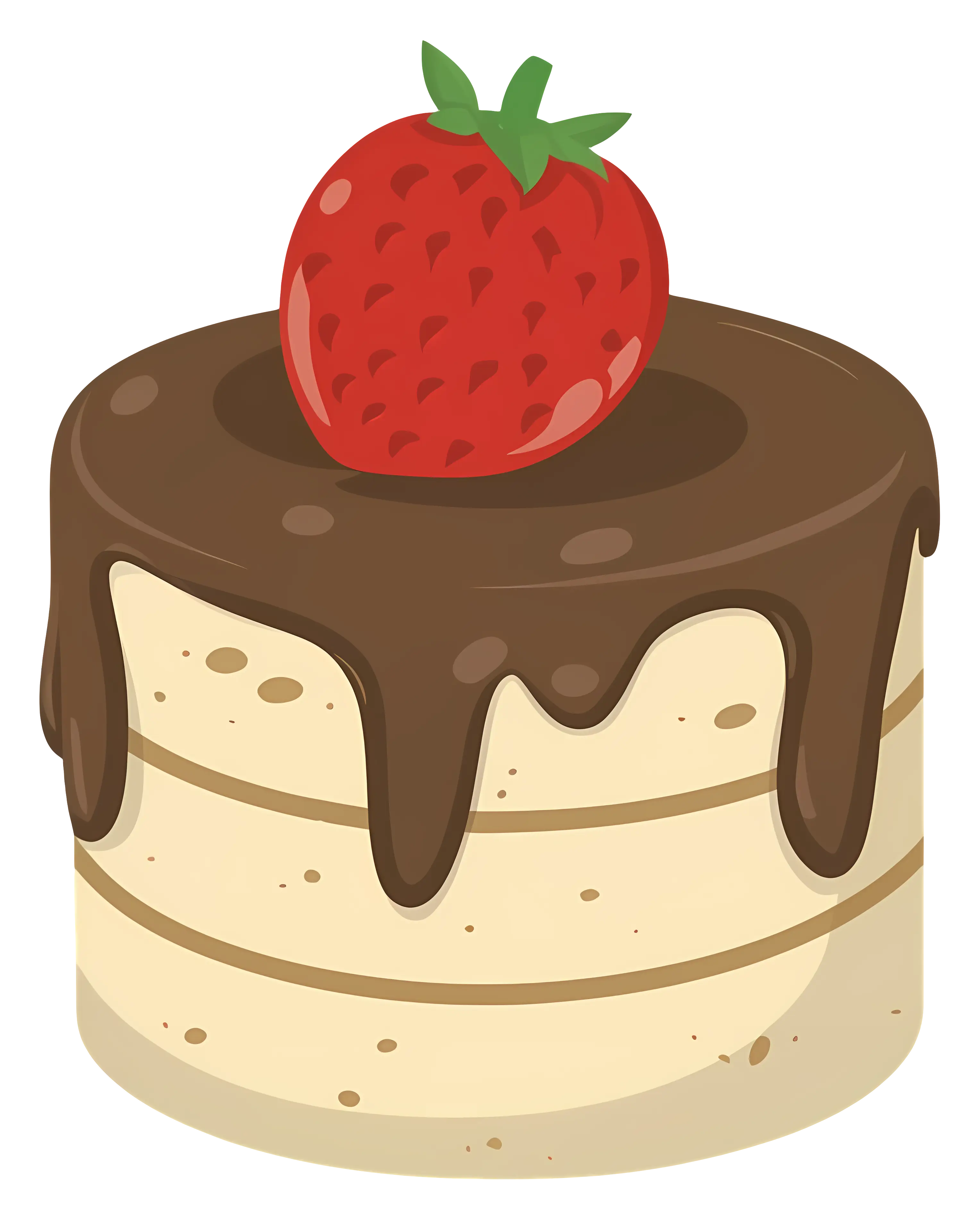 Delicious Cake with Strawberry Topping