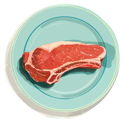 Raw Steak on a Plate