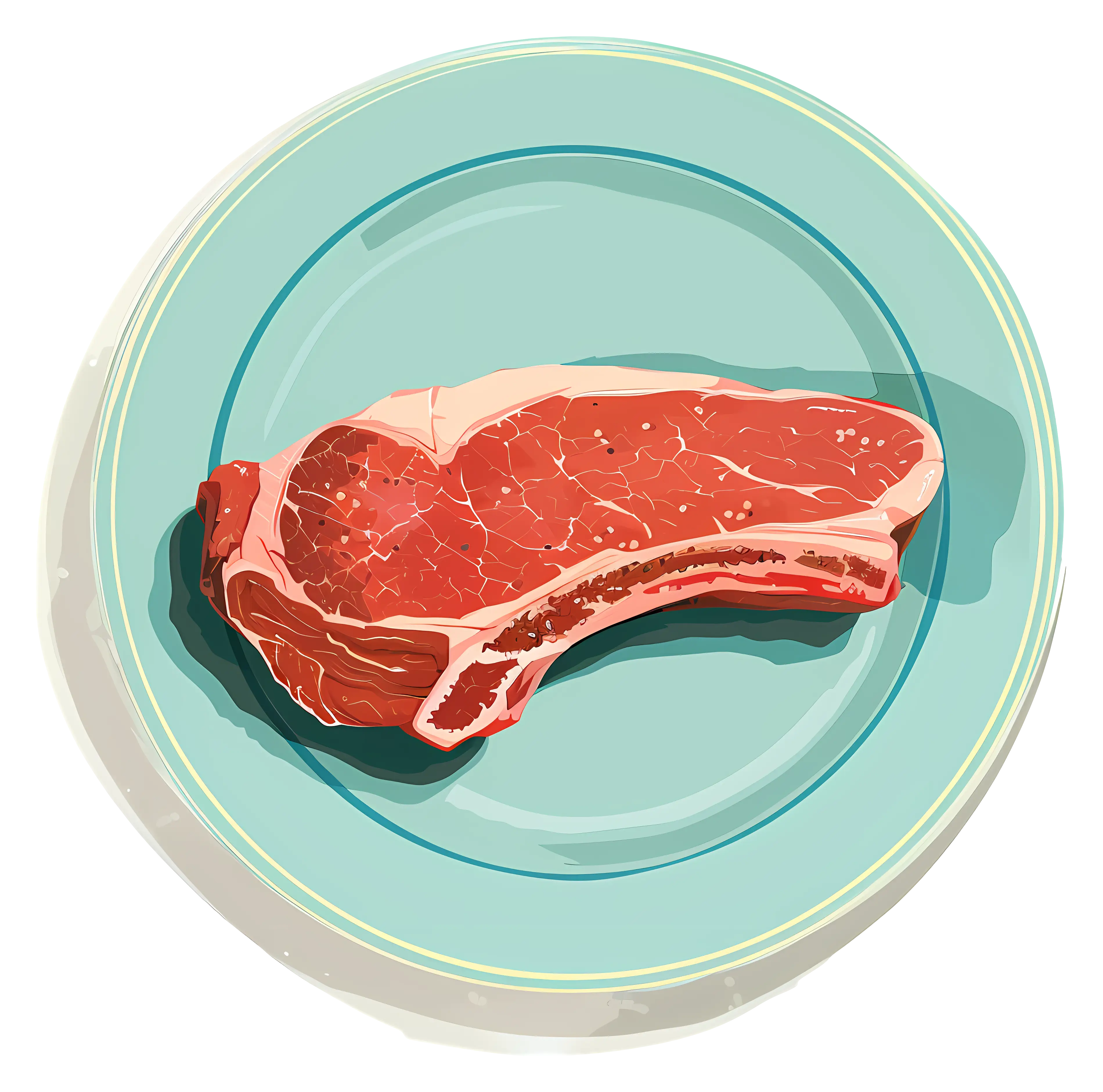 Raw Steak on a Plate