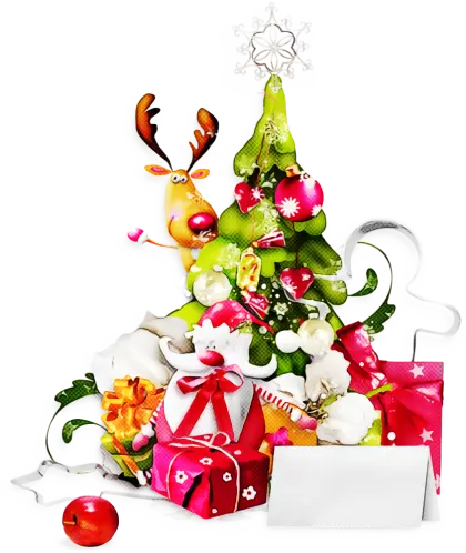Colorful Christmas Decorations and Gifts