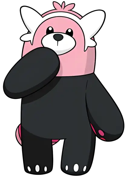 Cute Pink Cartoon Bear Character