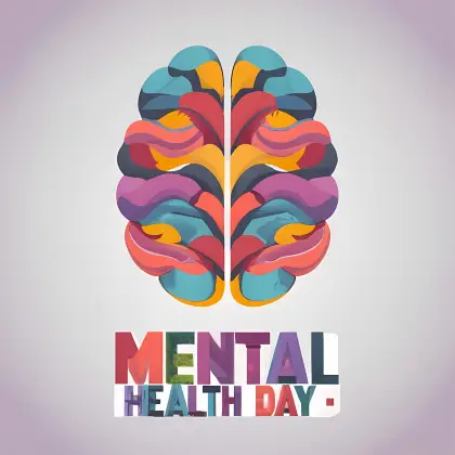Colorful Brain Illustration for Mental Health Day
