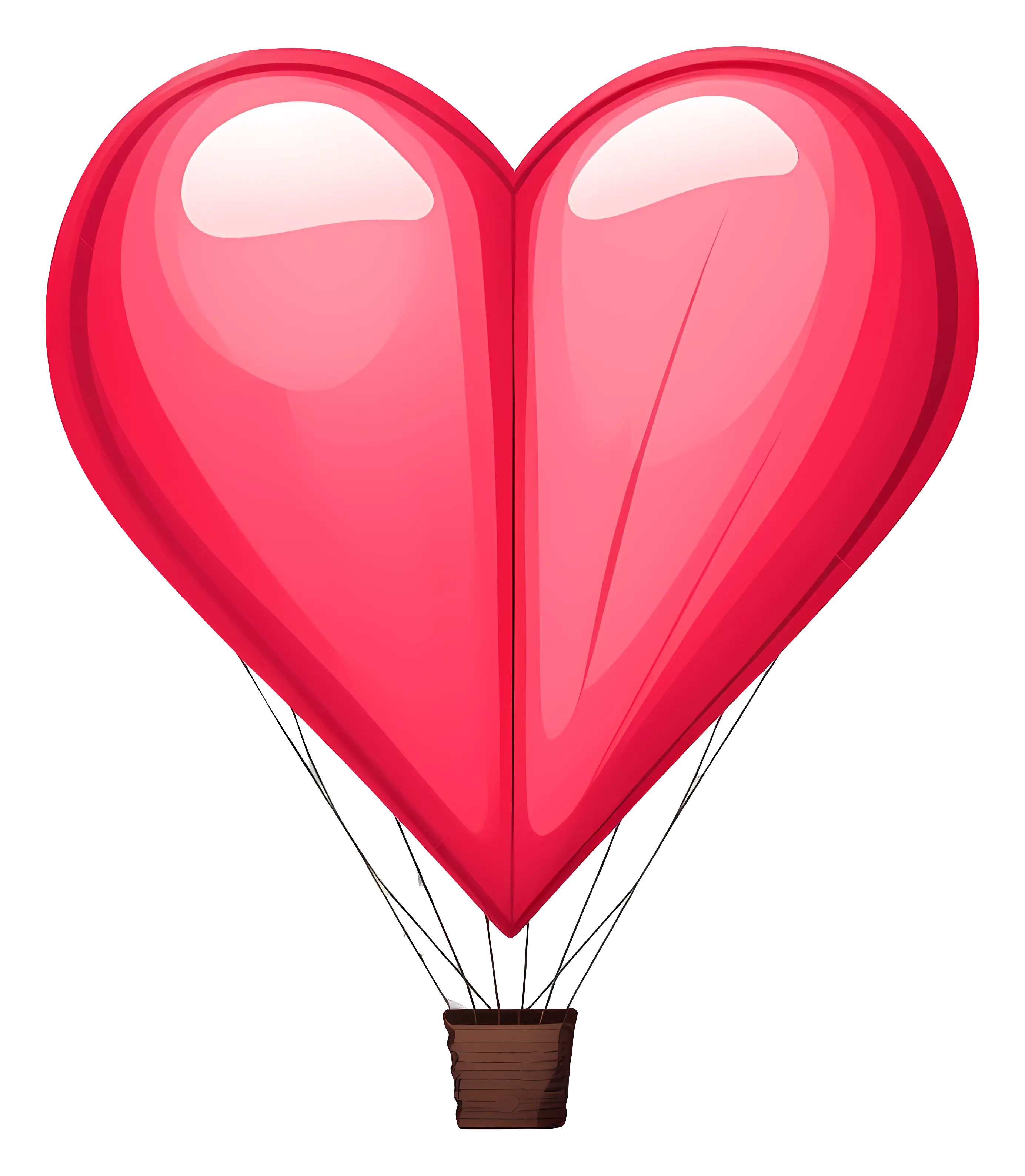Heart-Shaped Hot Air Balloon Illustration