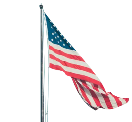 American Flag Waving on Flagpole