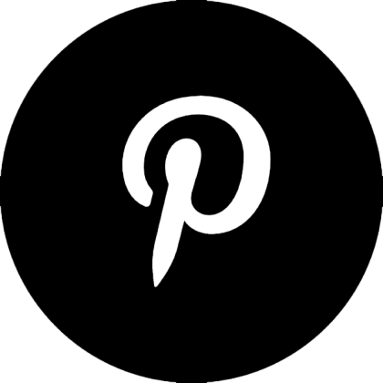 Pinterest Logo in Black Circle Design
