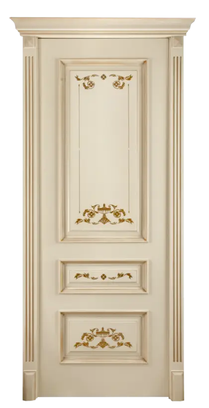 Vintage Wooden Door with Gold Detailing