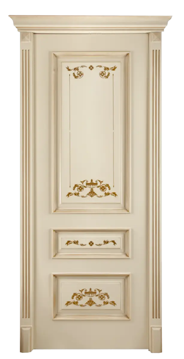 Vintage Wooden Door with Gold Detailing