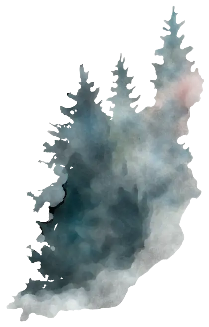 Watercolor Forest Silhouette
