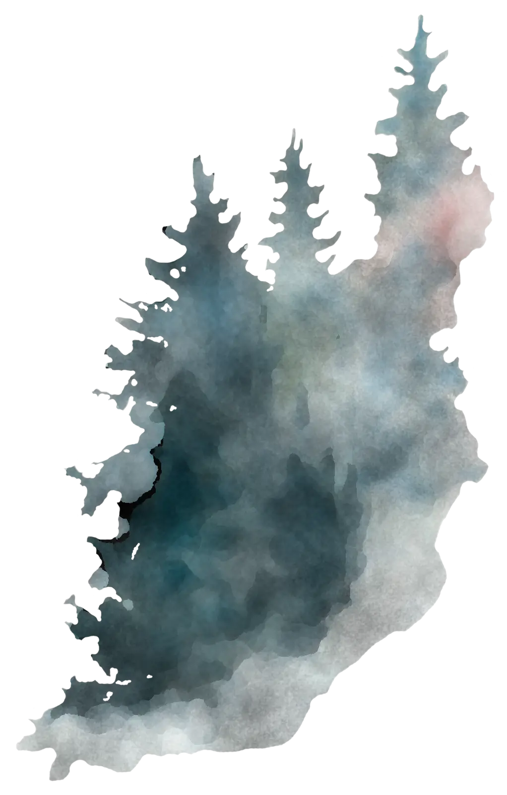 Watercolor Forest Silhouette