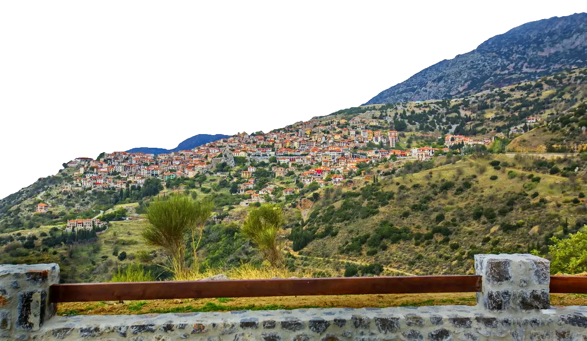 Scenic Mountain Village Landscape