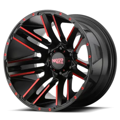 Black and Red Moto Metal Wheel