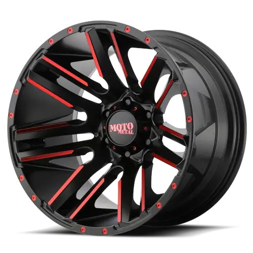 Black and Red Moto Metal Wheel