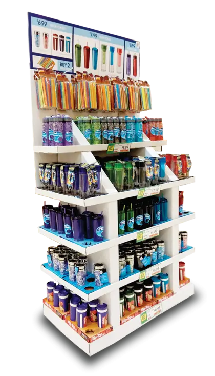 Colorful Store Display with Products