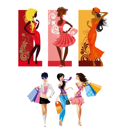 Stylish Fashion Models and Shoppers