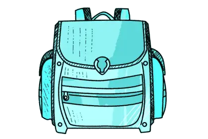 Blue Backpack Illustration for Everyday Use