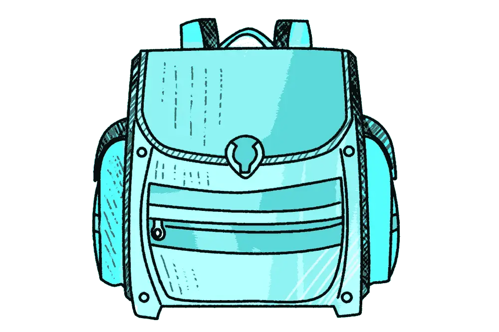 Blue Backpack Illustration for Everyday Use