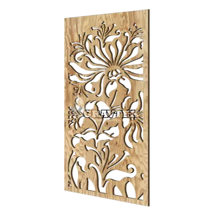 Floral Wooden Cutout Panel