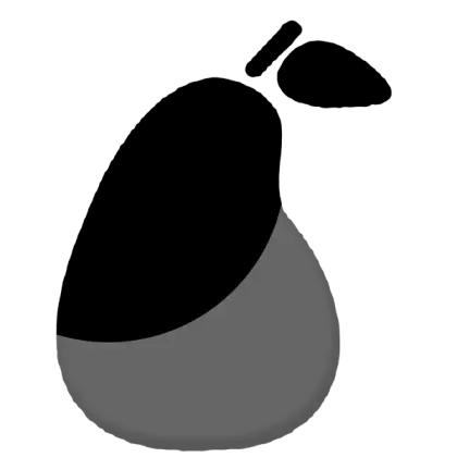 Black and Grey Pear Silhouette