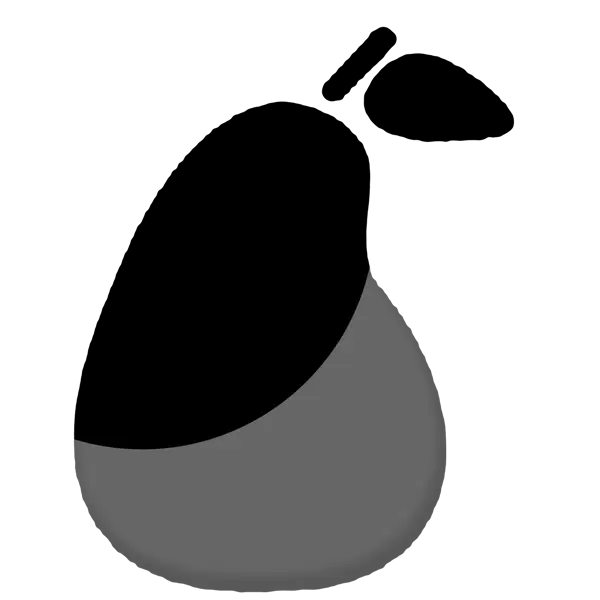 Black and Grey Pear Silhouette