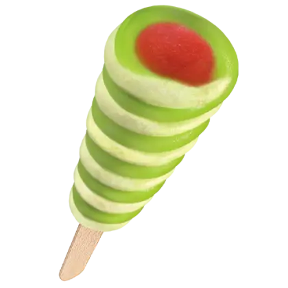 Green and Red Spiral Ice Cream Stick