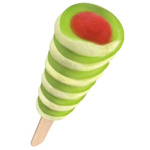 Green and Red Spiral Ice Cream Stick