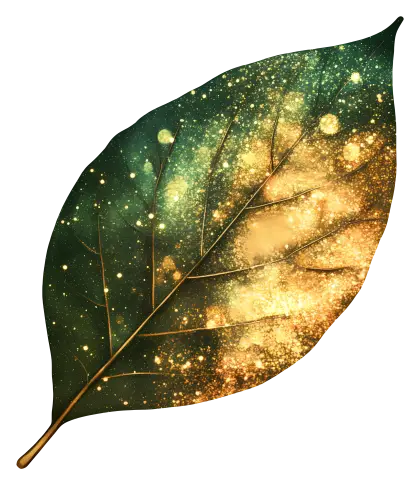 Sparkling Leaf with Glittering Effect