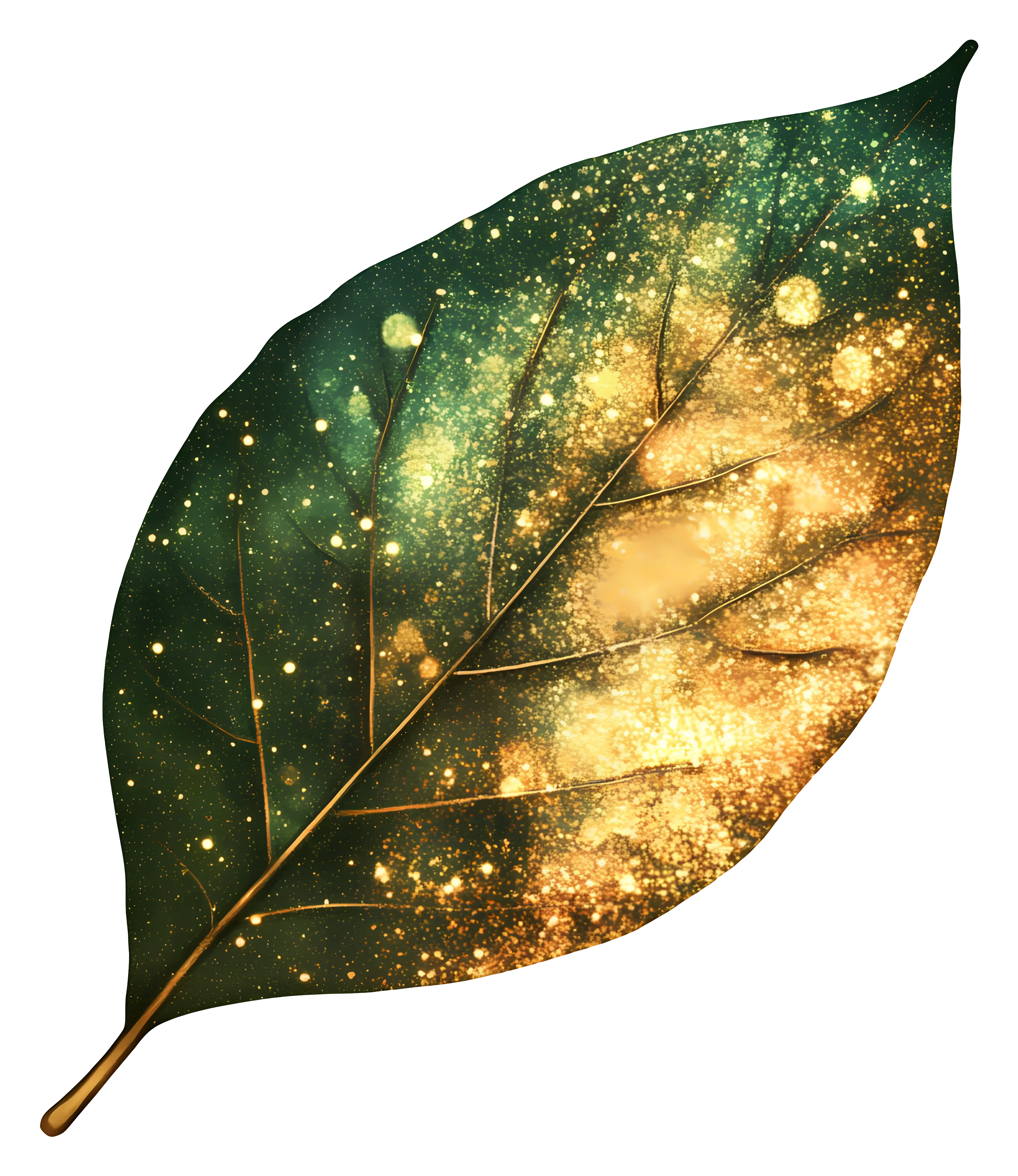 Sparkling Leaf with Glittering Effect