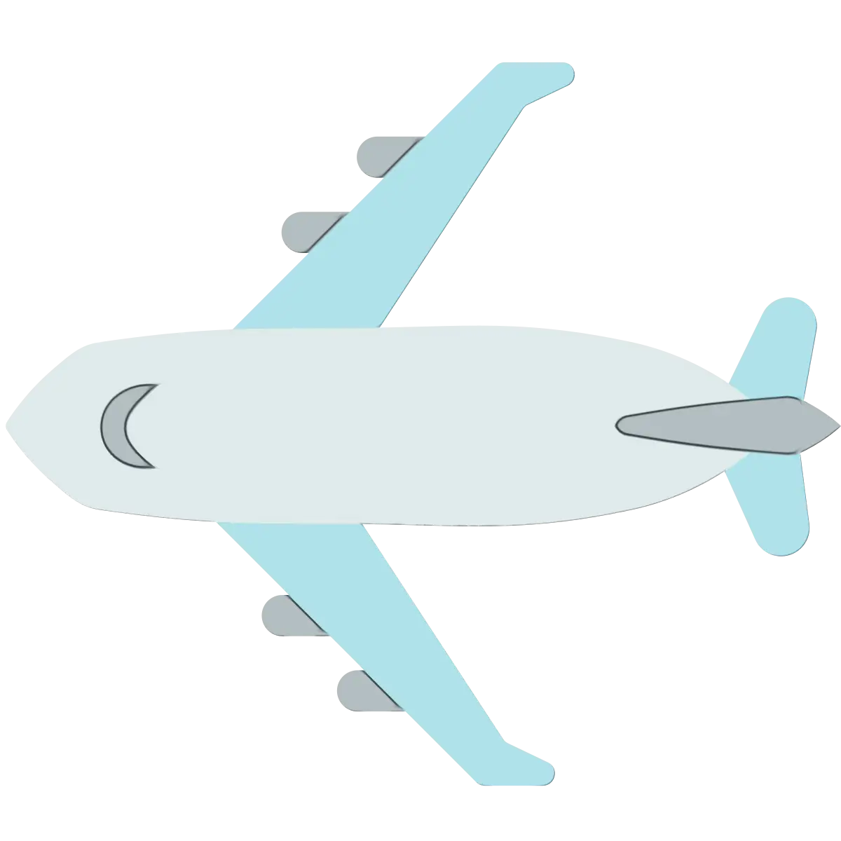 Cartoon Airplane in Minimal Style
