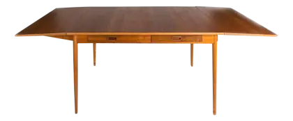 Expandable Wooden Dining Table with Drawer