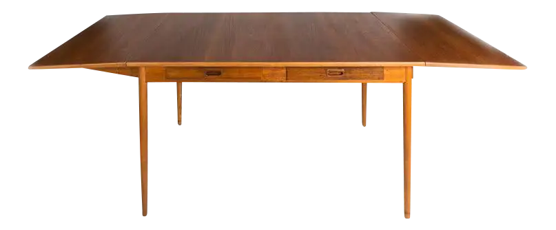 Expandable Wooden Dining Table with Drawer