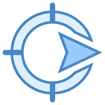 Blue Circular Arrow Symbol