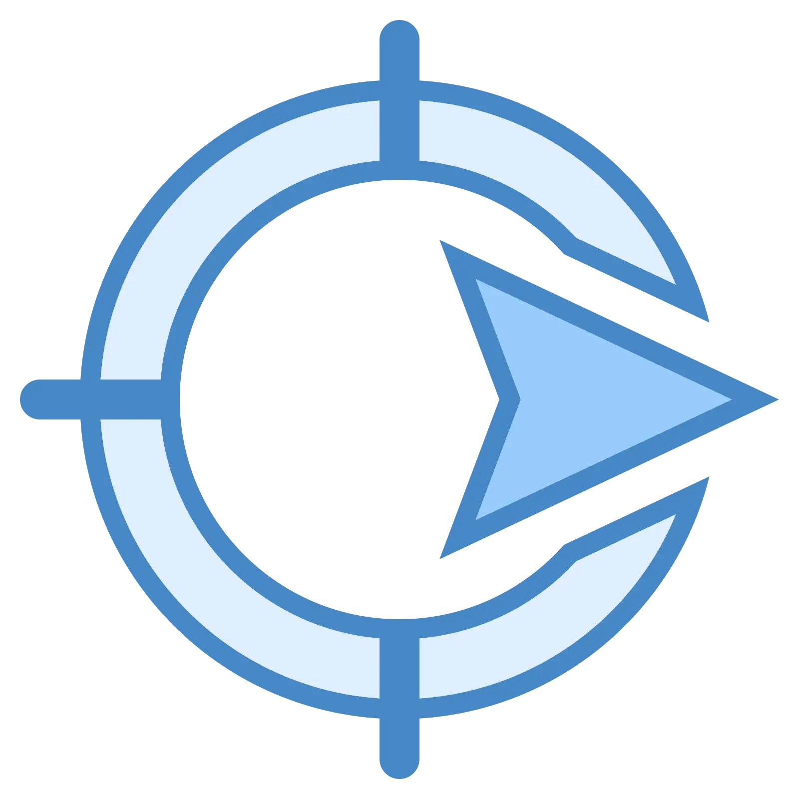 Blue Circular Arrow Symbol