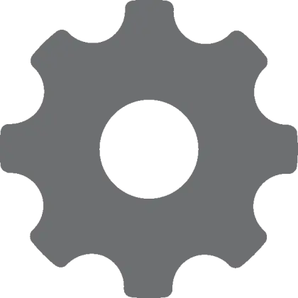 Gray Gear Icon for Settings or Tools