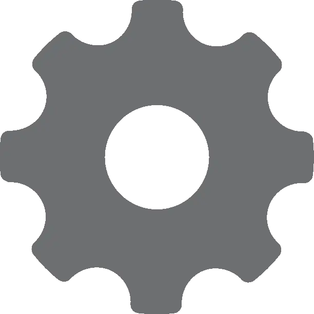 Gray Gear Icon for Settings or Tools