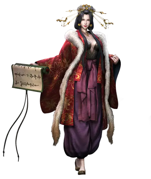 Animated Character in Traditional Clothing with Scroll