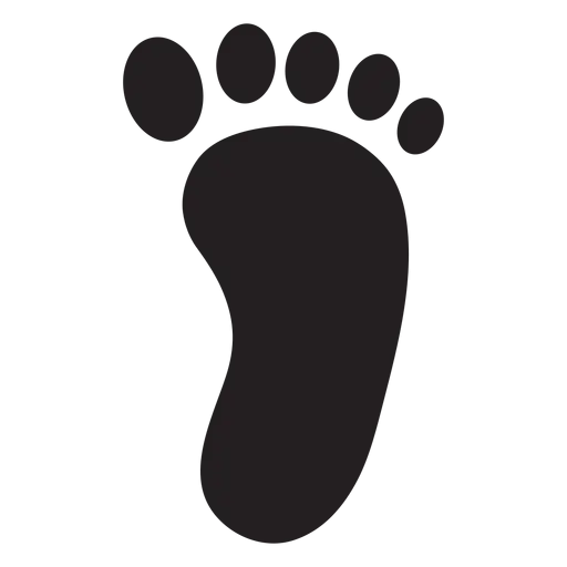 Black Footprint Silhouette Icon