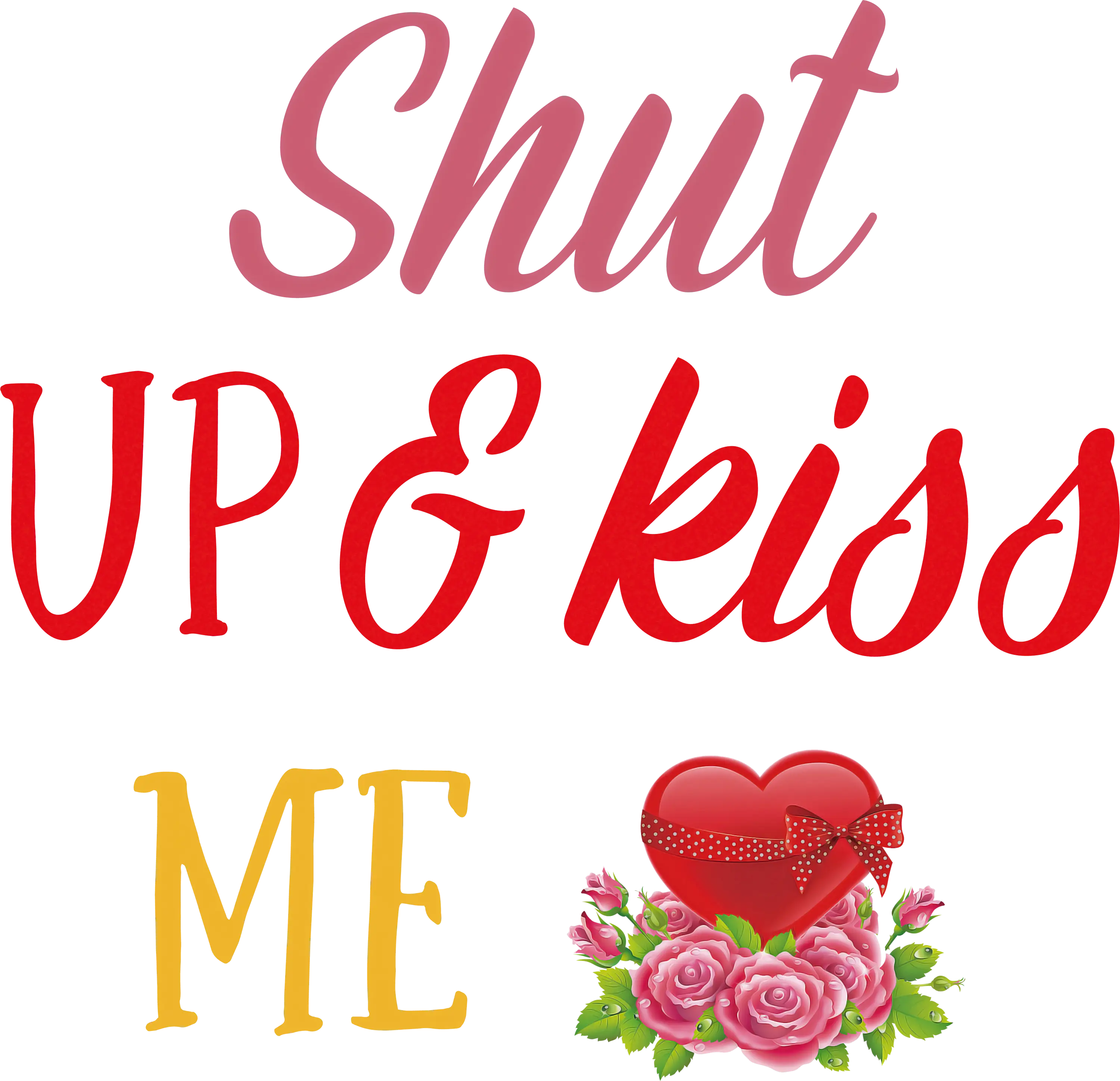 Romantic Valentine's Message with Heart and Roses