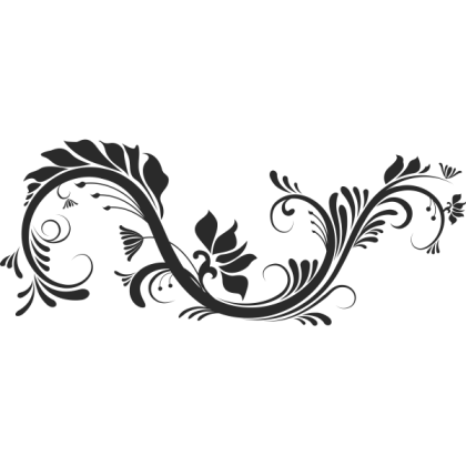 Black Floral Swirl Decorative Design