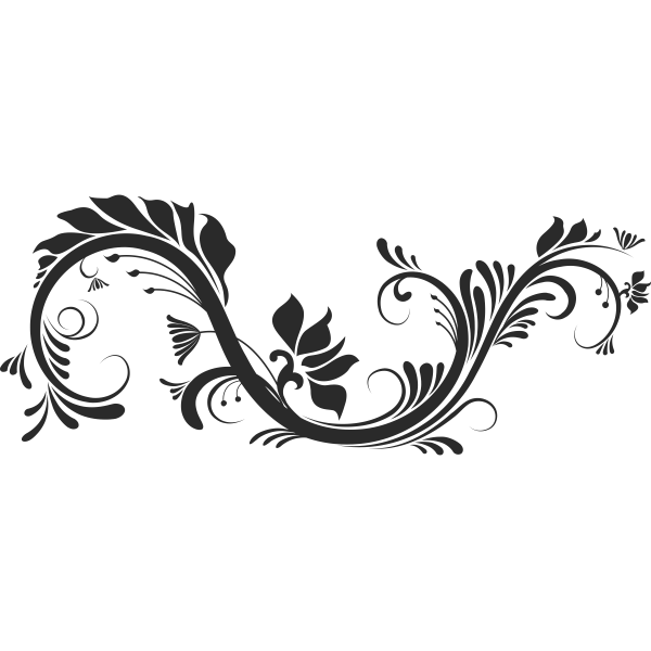Black Floral Swirl Decorative Design