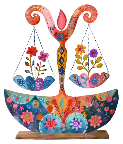 Decorative Floral Scale Balance Object