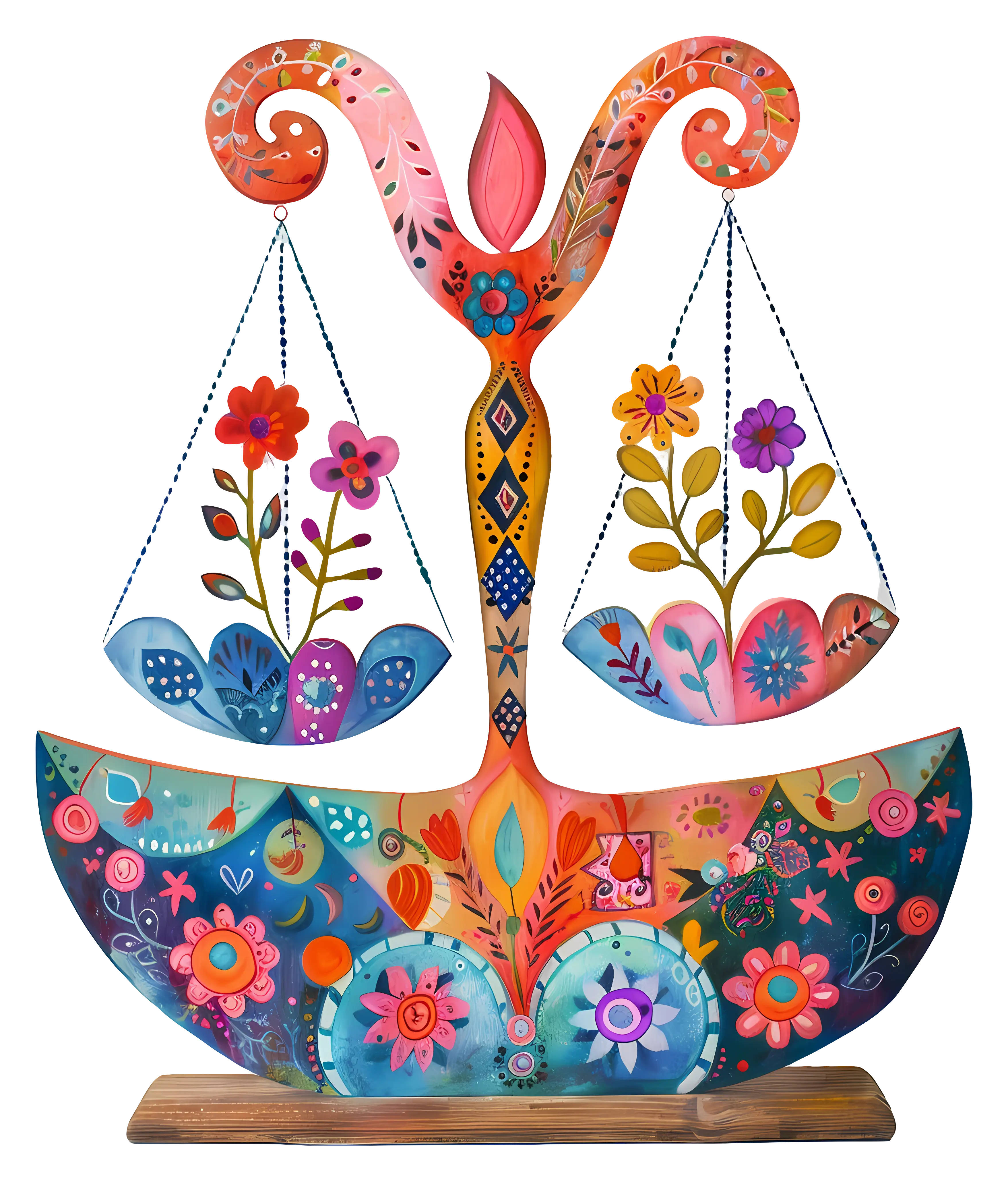 Decorative Floral Scale Balance Object