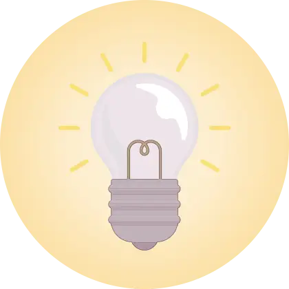 Bright Light Bulb Icon in Yellow