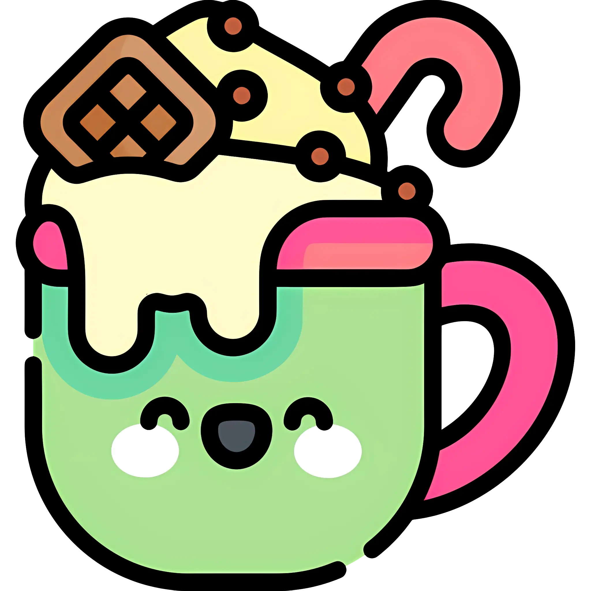 Cute Green Mug with Candy