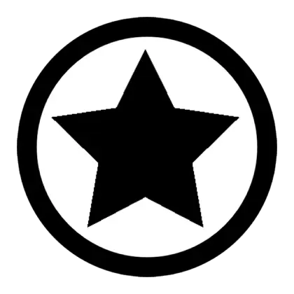 Black Star Symbol in a Circular Frame