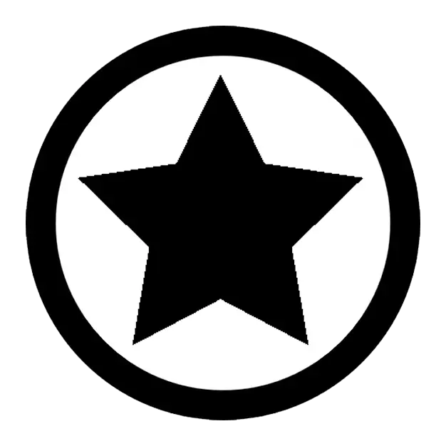 Black Star Symbol in a Circular Frame